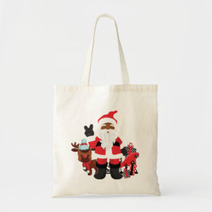 Personalisiert Black Santa Elf Tote Bag Tragetasche