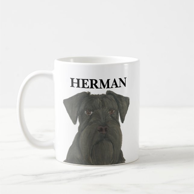 Personalisiert Black Schnauzer Kaffeetasse (Links)
