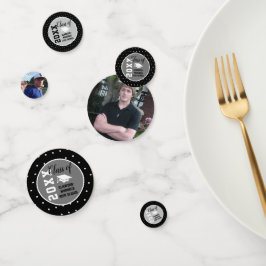 Personalisiert Black Silver Abschluss Konfetti