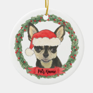 Personalisiert Black & Tan Chihuahua Keramik Ornament