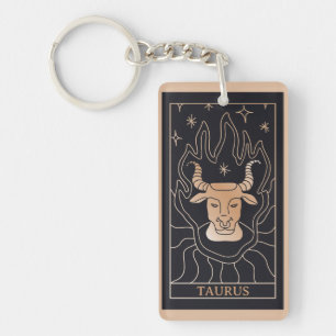 Personalisiert Black Taurus Zodiac Sign Schlüsselanhänger