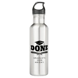 Personalisiert Black Typografy Graduate 2021 Edelstahlflasche