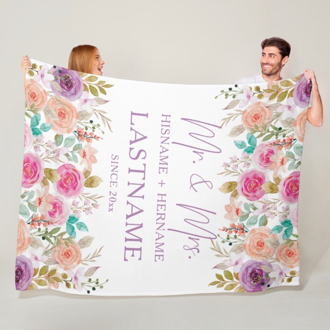 Personalisiert Blanket mit Blume Fleecedecke (Beispiel)