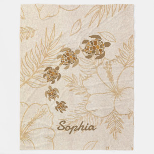Personalisiert Blanket Name Sea Turtle Hawaii Fleecedecke