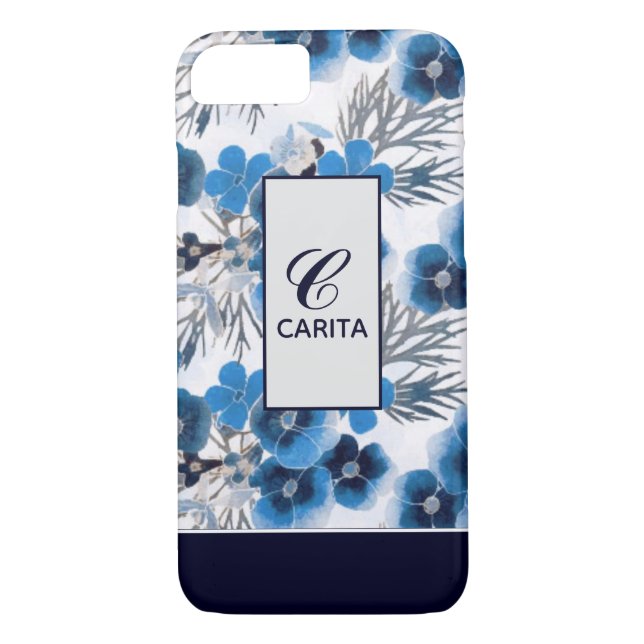 Personalisiert Blau Case-Mate iPhone Hülle (Rückseite)