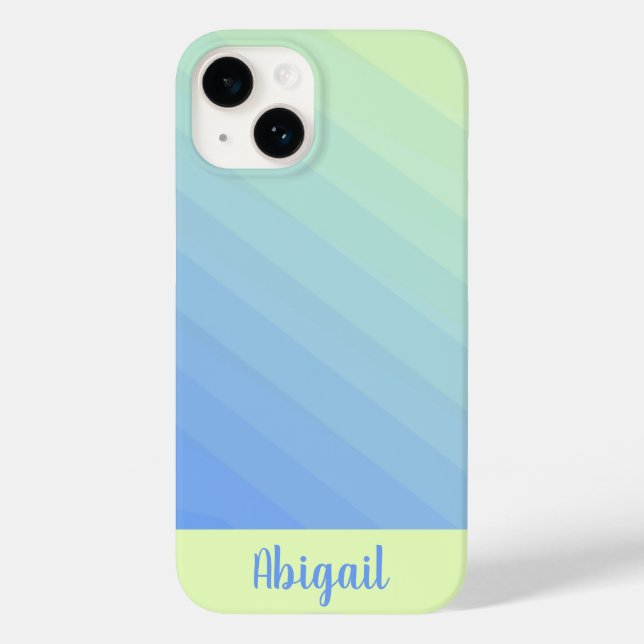 Personalisiert Blau-Gelb Ombre Gradient Case-Mate iPhone Hülle (Rückseite)