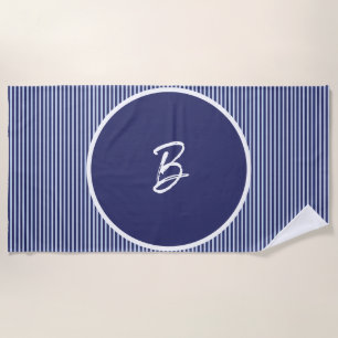 Personalisiert blau gestreift strandtuch