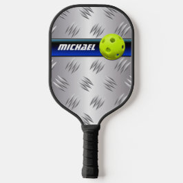 Personalisiert Blau, IMITATE Silber Diamantplatte Pickleball Schläger