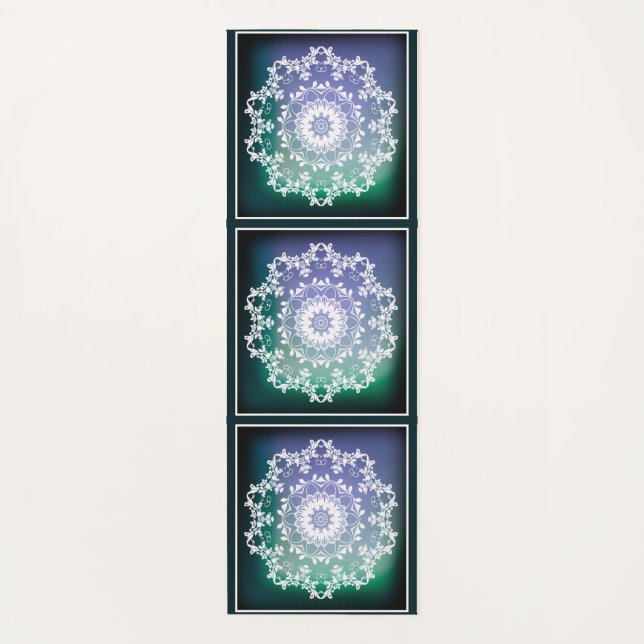 Personalisiert Blau und Grün Abstrakt Zen Mandala Yogamatte (Vorderseite)