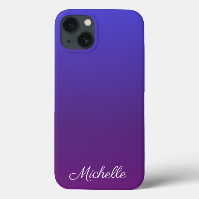 Personalisiert-blau und lila ombre Case-Mate iPhon iPhone Hülle (Rückseite)
