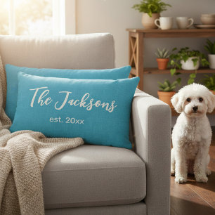 Personalisiert Blau und Weiß Benutzerdefinierter N Lendenkissen