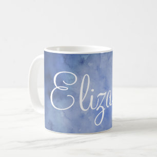 Personalisiert Blau und Weiß Kaffeetasse