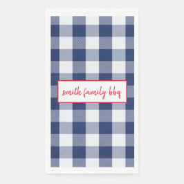 Personalisiert Blau und Weißbüffel Kariert Serviette
