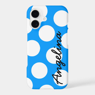 Personalisiert-blau-weißer Polka-Dot