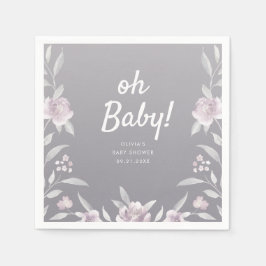 Personalisiert-blaue Chinoiserie Blütendusche Serviette