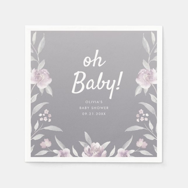 Personalisiert-blaue Chinoiserie Blütendusche Serviette (Vorderseite)