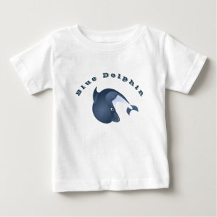 Personalisiert-Blaue Dolphin Baby T-shirt