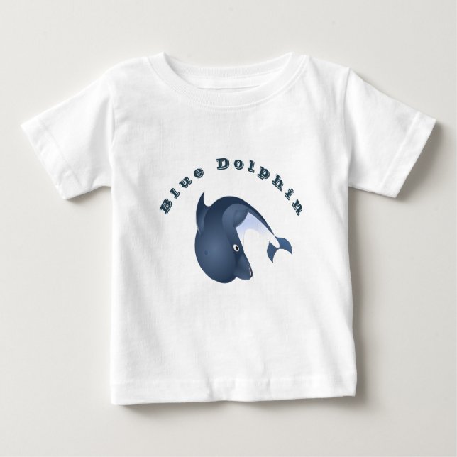 Personalisiert-Blaue Dolphin Baby T-shirt (Vorderseite)