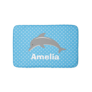 Personalisiert-blaue Kids Badematte mit niedlichem