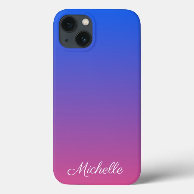Personalisiert-blaue und rosa-farbige Farbskala Ca Case-Mate iPhone Hülle (Rückseite)