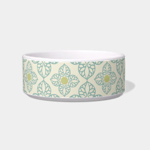Personalisiert blaue Vintage Blumenkatze Napf