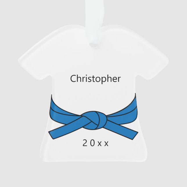 Personalisiert Blauer Gürtel Ornament (Vorderseite)