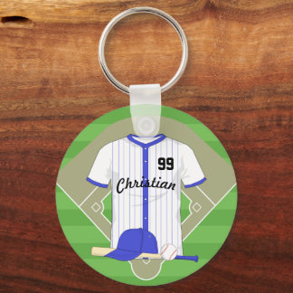 Personalisiert-blaues Baseball Schlüsselanhänger