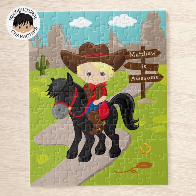 Personalisiert Blonde Cowboy Jigsaw Puzzle (Von Creator hochgeladen)