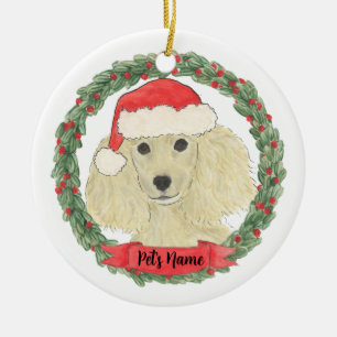 Personalisiert Blonde Golden Poodle Keramik Ornament