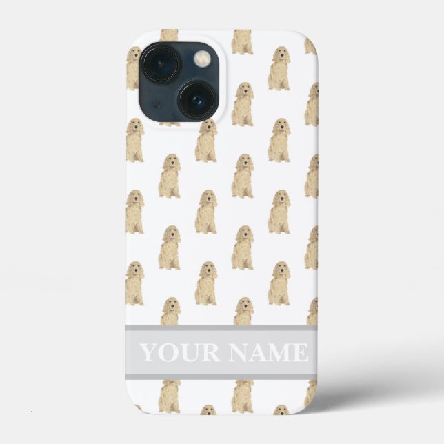 Personalisiert Blonde Tan Golden Cocker Spaniel Hu Case-Mate iPhone Hülle (Rückseite)