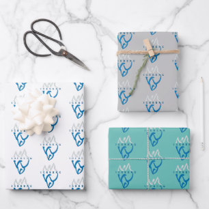 Personalisiert Blue Abstrakt Iceberg Motivierend Geschenkpapier Set