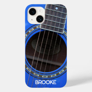 Personalisiert Blue Acoustic Guitar Case-Mate iPhone 14 Hülle