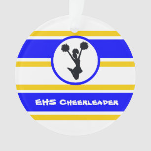 Personalisiert Blue and Gold Cheerleader Ornament