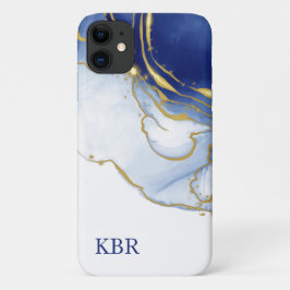 Personalisiert Blue and Gold Glitzer Case-Mate iPhone Hülle