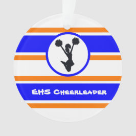Personalisiert Blue and Orange Cheerleader Ornamen Ornament