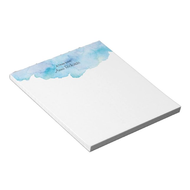 Personalisiert Blue Aqucolor Notepad Notizblock (angewinkelt)