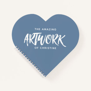 Personalisiert Blue Artist Heart Sketchbook Notizbuch