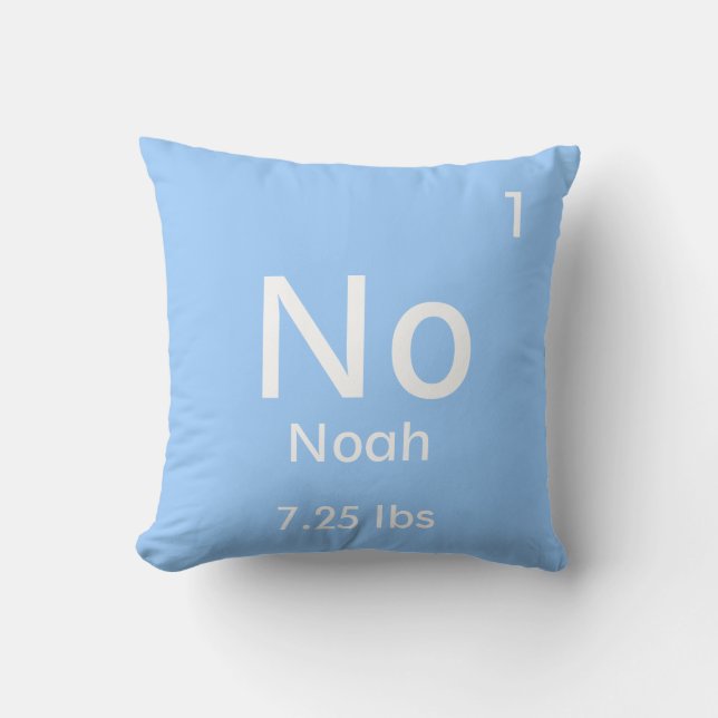 Personalisiert Blue Baby Boy Element Kissen (Vorderseite)