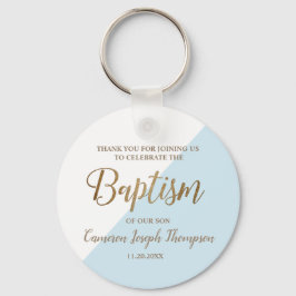 Personalisiert Blue Baby Boy Taufe danke Schlüsselanhänger