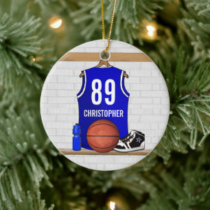 Personalisiert Blue Basketball Jersey Keramikornament