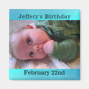 Personalisiert Blue Birthday Erinnerung Magnet