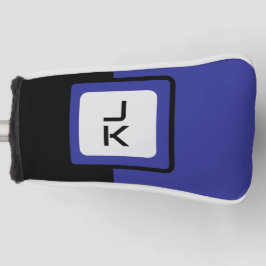 Personalisiert Blue Black Golf Head Putter Cover Headcover