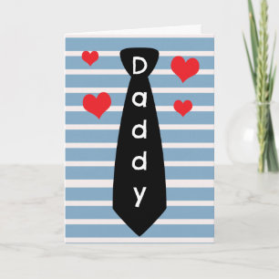 Personalisiert Blue Black Krawatte Daddy Vatertag Karte