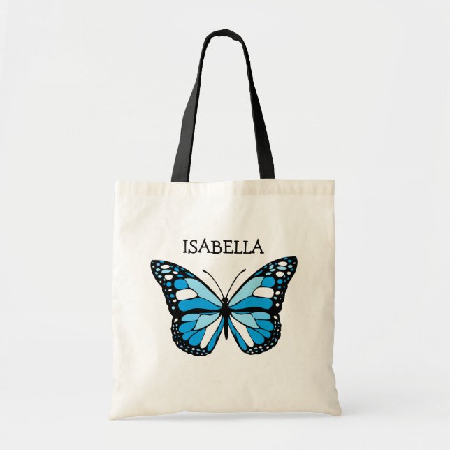 Personalisiert Blue Butterfly Tragetasche (Vorne)