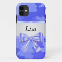 Personalisiert Blue Camouflage Blue Bow