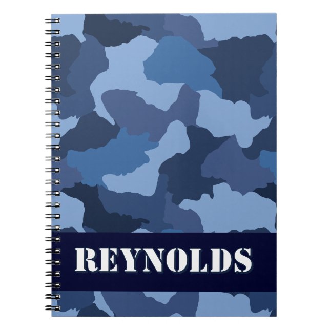 Personalisiert Blue Camouflage Journal Notizblock (Vorderseite)