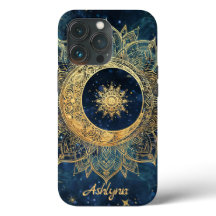Personalisiert Blue Celestial Gold Sun Moon Mandal