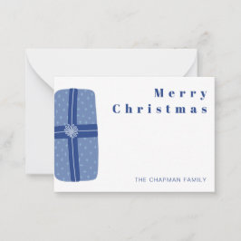 Personalisiert Blue Christmas Geschenk Geschenk Ge Mitteilungskarte