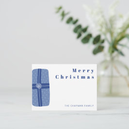 Personalisiert Blue Christmas Geschenk Geschenk Ge Mitteilungskarte