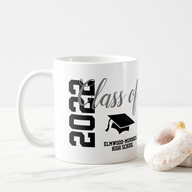 Personalisiert Blue Class of 2022 Gifts School Tas Kaffeetasse (Mit Donut)
